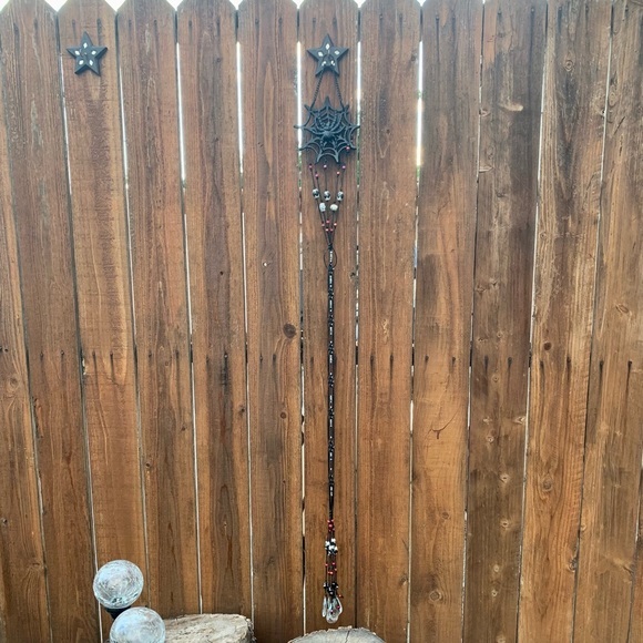 4.5ft. Spider Beaded Sun Catcher Door Curtain Hanger w Vintage Italian Crystal - Picture 11 of 12